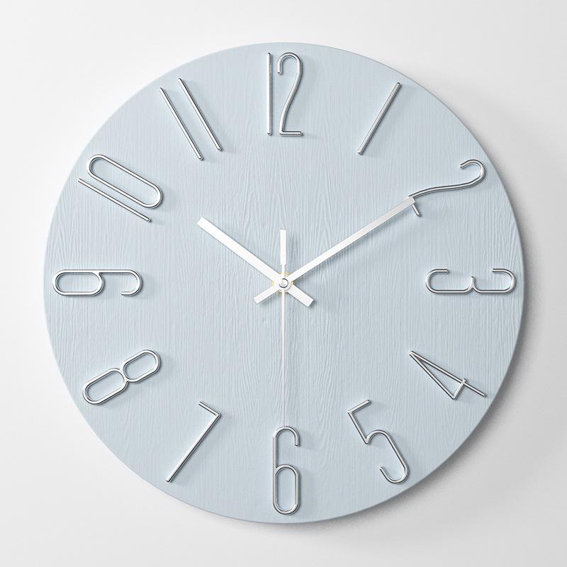 12-inch 30CM Plastic Spanish Wall Clock, No Glass, Light Luxury Decorative Design.