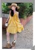 Girls' Ruffle Strappy Midi Dress - 2026 Summer Beach Style for Older Children