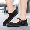  2025 Ladies Flats Buckle Strap Comfortable Women Shoes Round Toe Solid Casual Shoe Plus Size 34~42 Black Dance Shoes