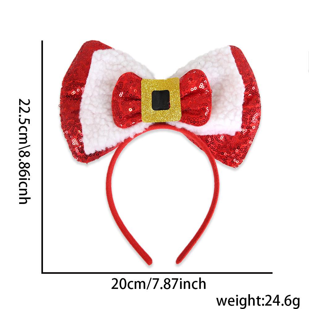 4 Style New Christmas Headband Sequined Bow Headpiece Christmas Party Decoration for Adult Children Navidad Natal Gift