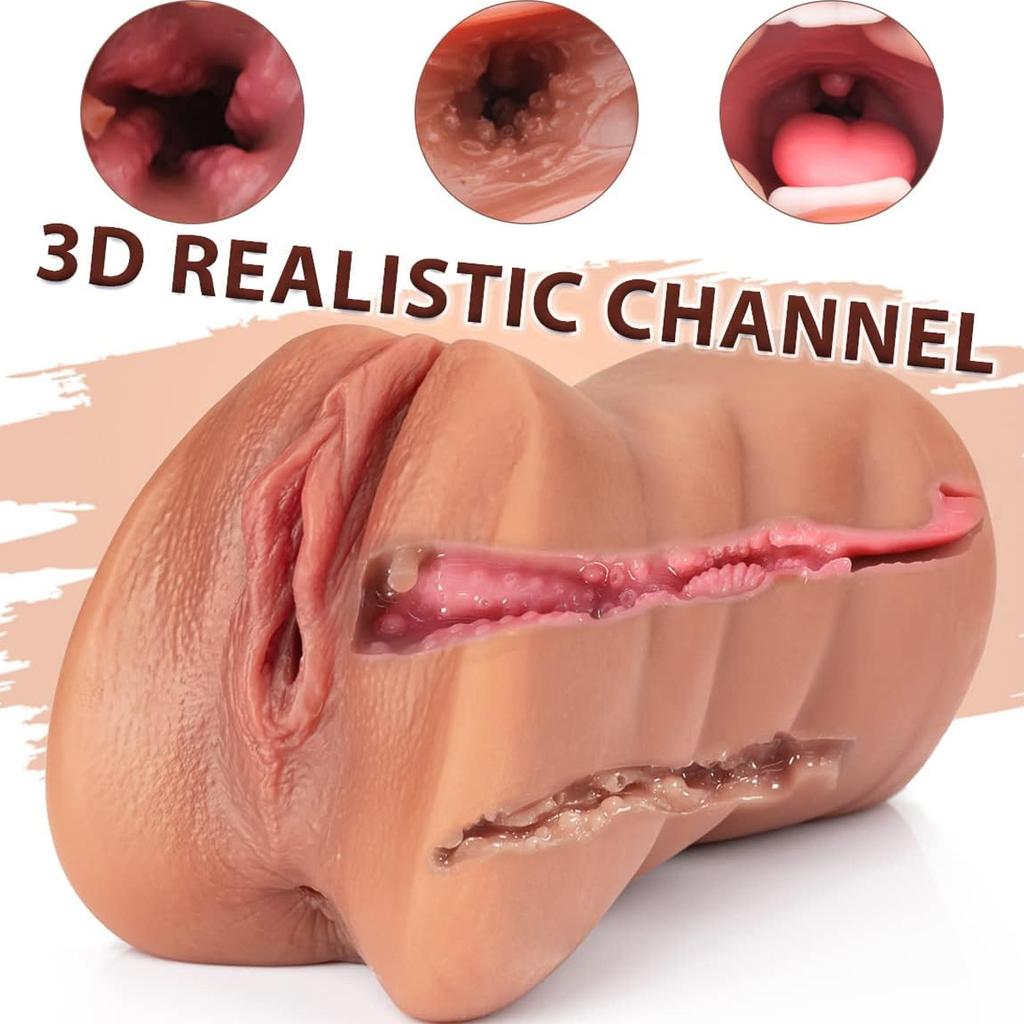 3 In 1 Men's Sex Toys Masturbation Deep Throat Artificial Real Pussy Oral Sex Male Masturbator Oral Sex Realistic Rubber Vagina