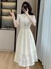 Women's Summer Jacquard Midi Dress with Stand Collar, Slim Waist, and Modern Chinese Style