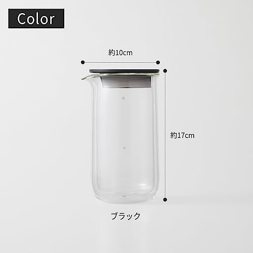 Marna Double-Wall Carafe (530ml/Heat-Resistant Glass) Condensation-Resistant Double-Walled (Pitcher/Coffee Server) Glass Pot, Barley Tea Pot, Heat-Res