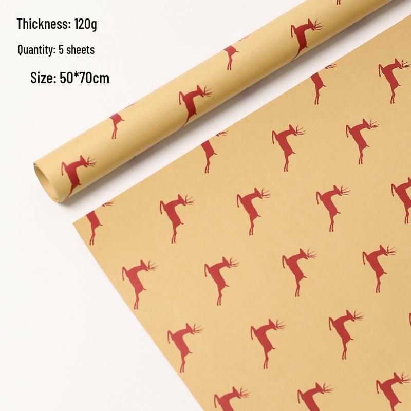 Large Retro Style Kraft Wrapping Paper for Christmas, Birthdays, and Meetings