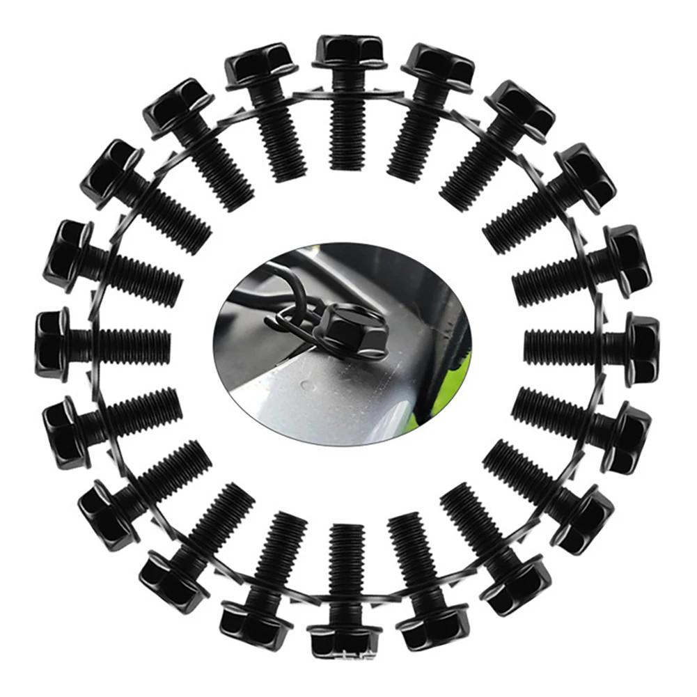 10Pcs Car Body Bolts U-nut Clips M6 Screws Engine Cover Undertray Splash Shield Guard Bumper Fender Liner Retainer Fastener Rivet Car Accessories