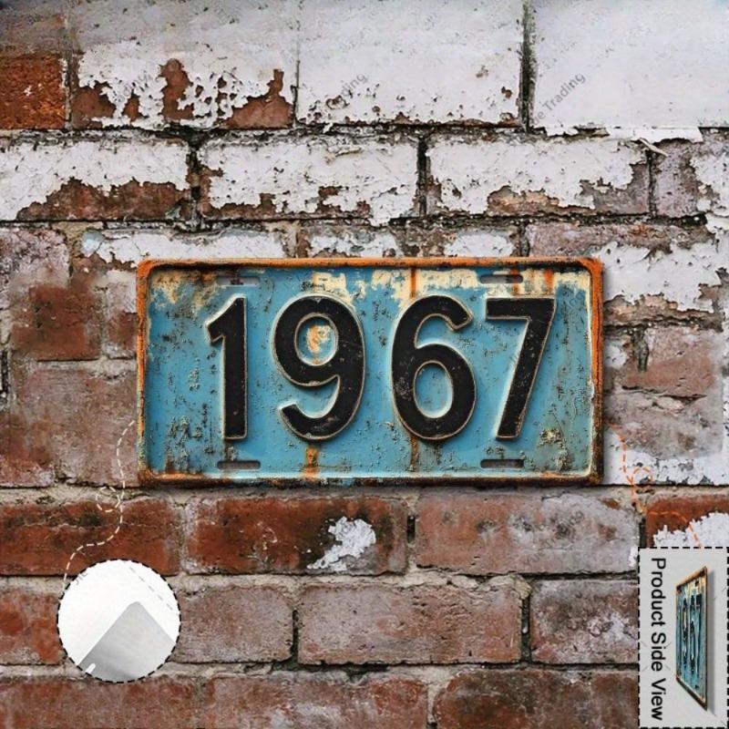 Motorcycle Souvenir License Plate, Metal Auto Wall Decor 15x30cm