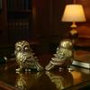 1 Pieza Figuras de Animales Pájaros Retro Mini Estatua de Búho Latón Metálico Mascota de Té Adorno de Mesa Accesorios de Decoración del Hogar Miniaturas Manualidad