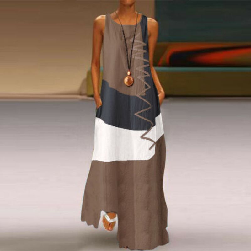 

European and American Irregular Sleeveless Pocket Slim Looking Casual Vest Dark brown 3XL