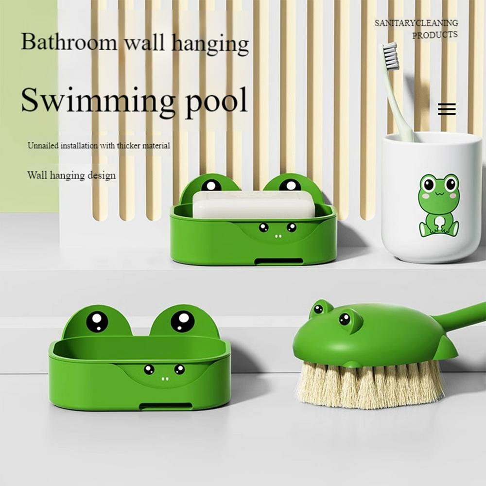 Frog Soap Holder Bathroom Soap Box Fast Drain Bathroom Counter Soap Dish Bathroom Supplies Organizing Storage Tray For Counter
