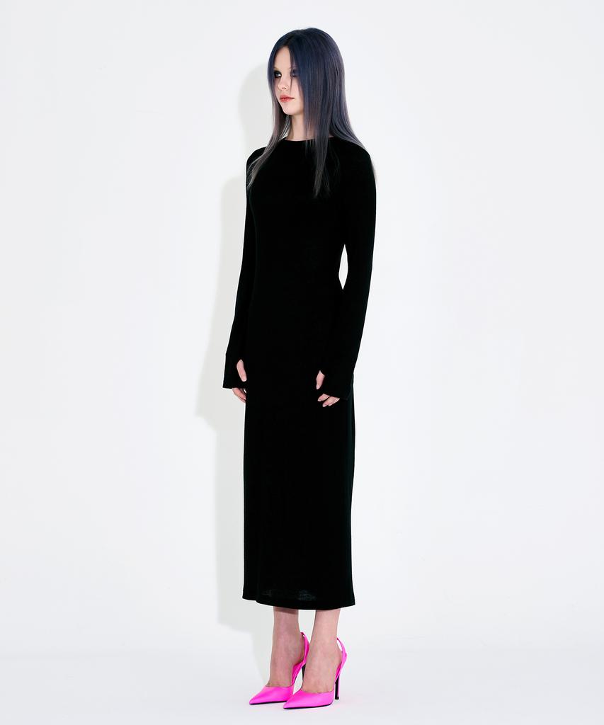 WARDOG Sheer Comfort Finger Loop Long Dress