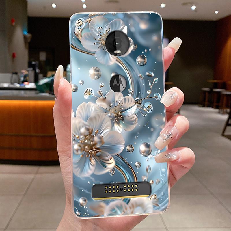 Etui Do Motorola Moto Z4 Play X4 Przezroczyste Luksusowe Modne Motyl Kwiat Miękki Silikon Tylna Pokrywa Do Moto X4 Z4 Play Etui Na Telefon