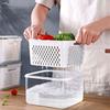 Refrigerator Storage Box for Food Preservation Vegetable and Fruit Organizer Crisper Double Layer Sealing Box with Lid