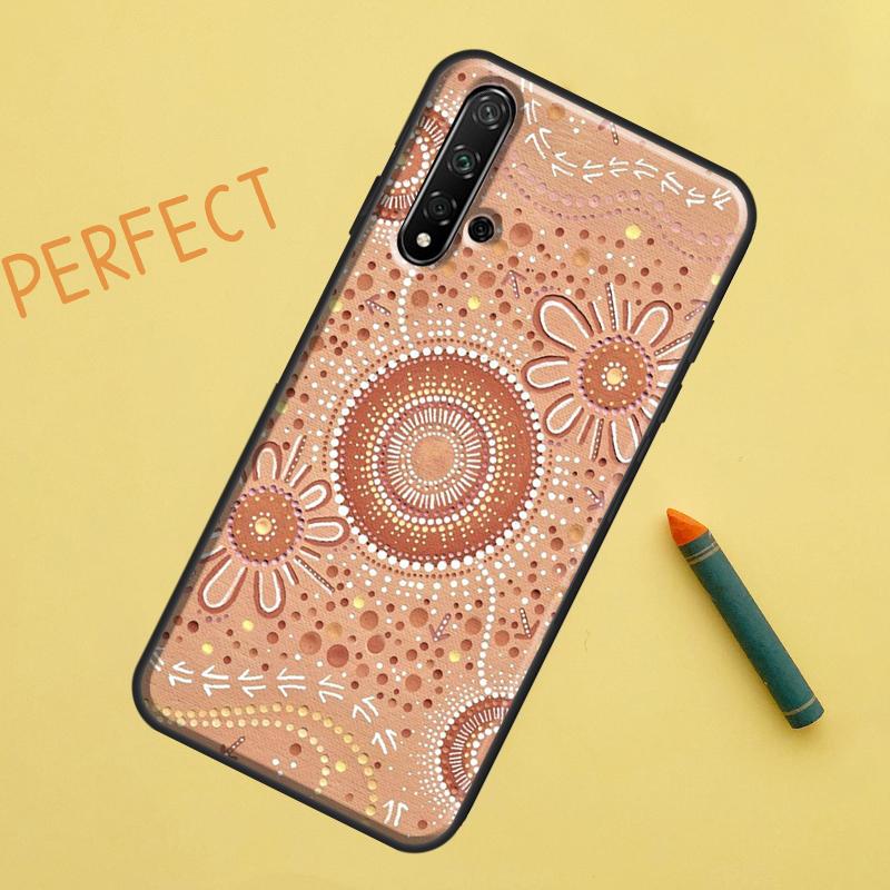 Aboriginal Kunst Druck Für Huawei Nova 12s 11i 7i 8i 12i Y73 Y70 Y90 Y60 Y72 Y61 Y91 9 10 SE P40 Lite P30 Pro Hülle
