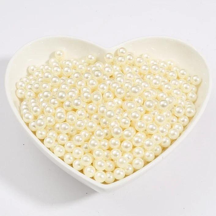 Multi Color Round No Hole Acrylic Imitation Pearl Beads Loose Bead For DIY Scrapbook Decoration Crafts Sewing 3/4/6/8/10mm