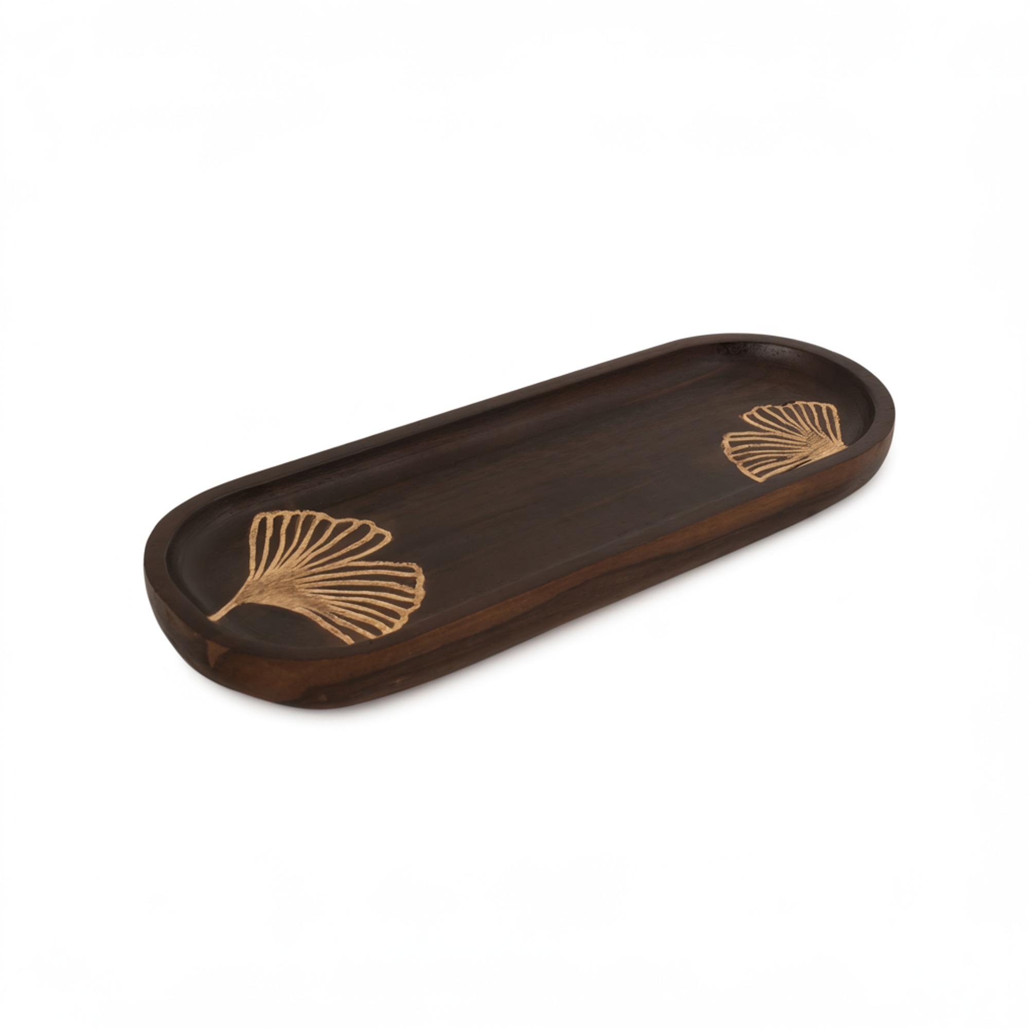 Wooden Snack Tray With Laser Cut Flower