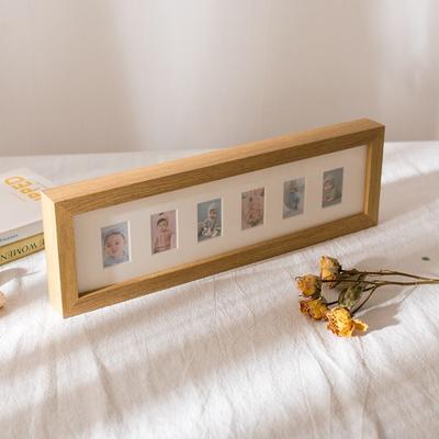 Wooden Baby Growth Photo Album Frame Mini Creative Picture Frames Durable 2 Inch 6 /10 Holes Memorial Photo Frame