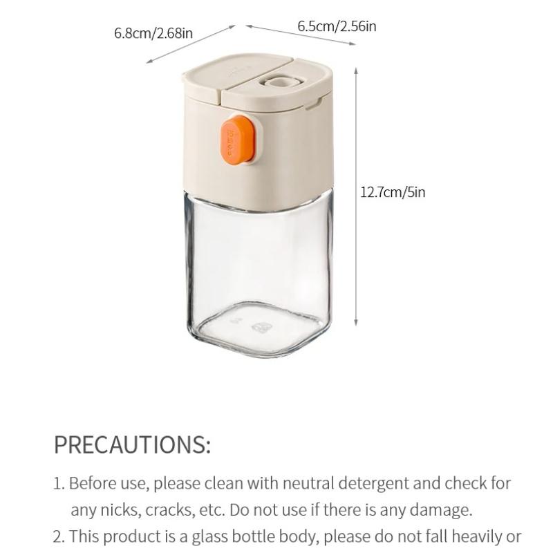 180ml Multi-Functional Quantitative Seasoning Pot Press-Type Glass Seasoning Bottle Kitchen Salt Jar Spice Pepper Shakers