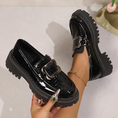 Nou design simplu cu cataramă Decorație Pantofi de lucru pentru femei cu fund gros Pantofi oxford casual
