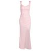 Women European Style Backless Sleeveless Lace Up Slit Slim Long Dress