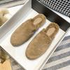 Fashion Smooth Faux Fur Slippers Women Home&Outdoor Shoes Winter White Wool Slides Fluffy Rabbit/Mink Hair Mules Bedroom Pantuflas Mujer