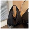 Fashion casual canvas tote bag women's new trendy versatile large-capacity underarm bag commuter shoulder bag