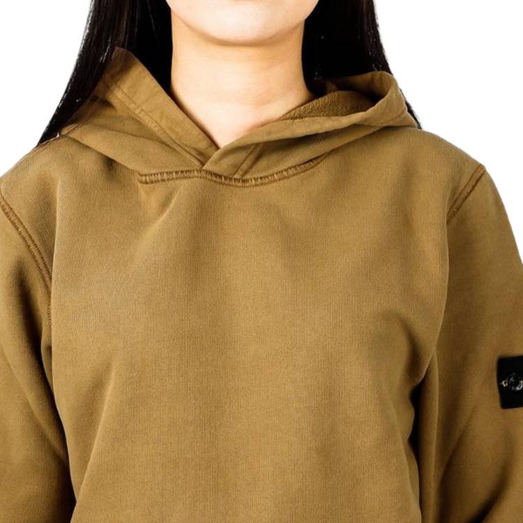 Stone Island Hoodie Kids Loose Fit Pullover Long Sleeve Kids hoodies Khaki 731661640-V0098