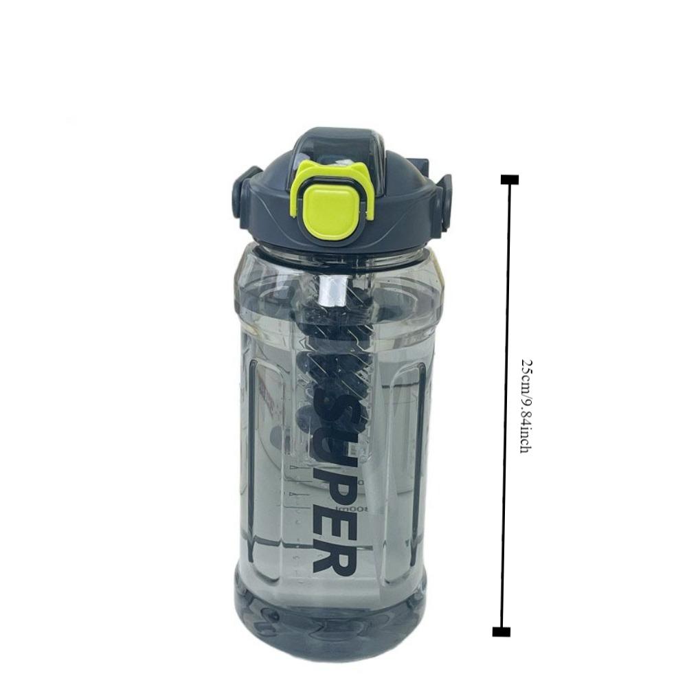 With Straw Transparent Sports Water Cup Bounce Lid Large Capacity Sports Kettle  Summer