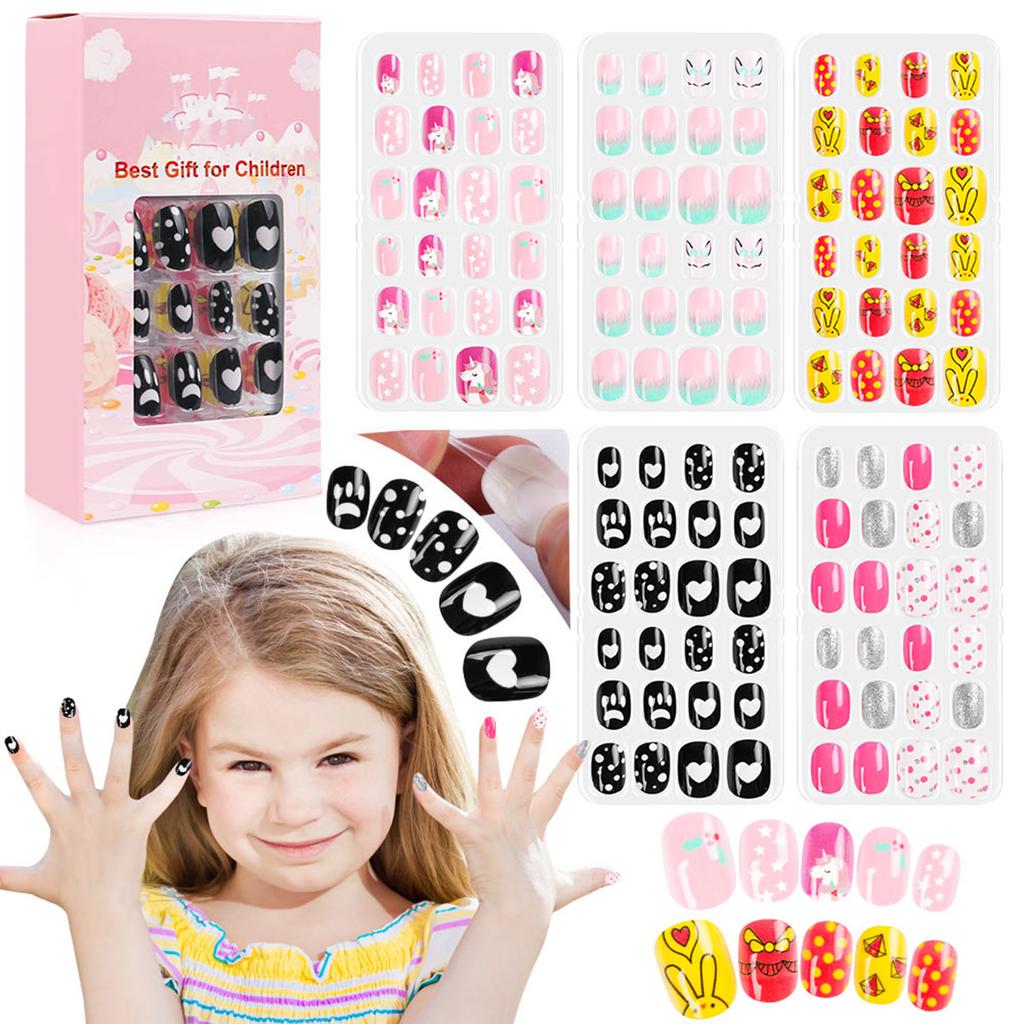 120 Stuks Celsius Set Leuke Kunstnagels Volledige Dekking Nageltips voor Kinderen Nagelkunst Kinderen Cadeau