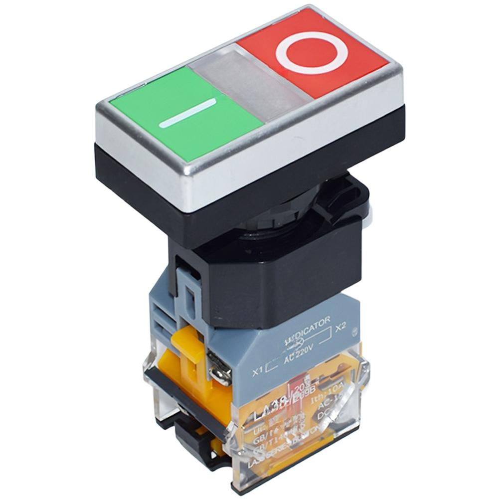 Dual Button Pushbutton Switch LA38 11D RG with LED Indicator 440V 40C to 85C Operating Temp for Industrial Use