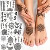 10pcs Black Lace Mandala Sexy Style Floral & Designs, Perfect for Parties, Weddings, And Festivals
