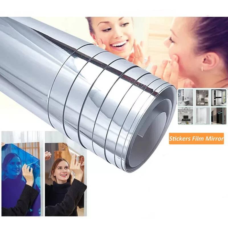 Mirror Adhesive Self Sticker Wall Attached Length Floor Trim Reflective Film