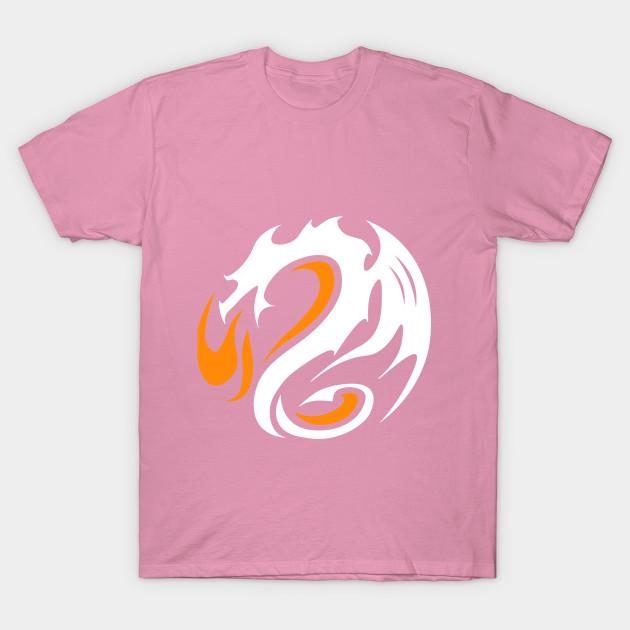 T Shirt Women Dragon White Orange Harajuku Print Kawaii Tshirt Summer Short Sleeve Female T-Shirt Top Tee