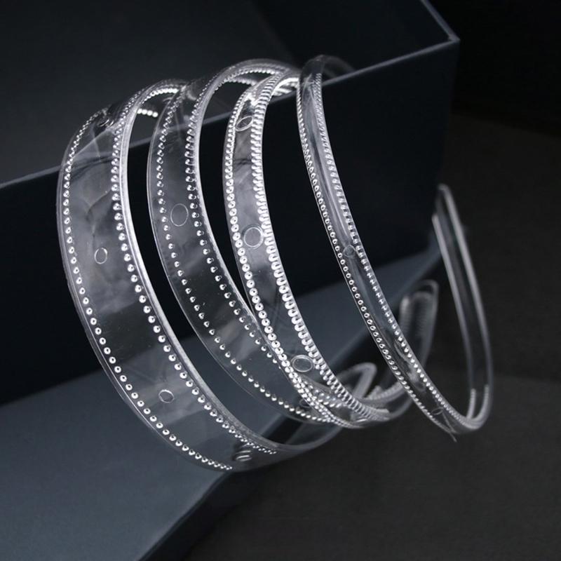 Plain Headbands Toothed Hair Hoop Headbands Clear Plastic Hair Hoop 8mm/12mm/20mm/25mm Plain Headbands Toothed Comb
