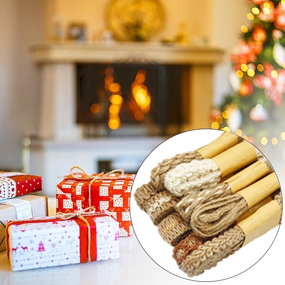 9 Rollen Jutebänder Spitzen-Bastelband für Basteln, Einwicken von Geschenken, Party, Feiertag und rustikale Hochzeitsdekorationen, Jede Rolle ist ca. 2 Meter
