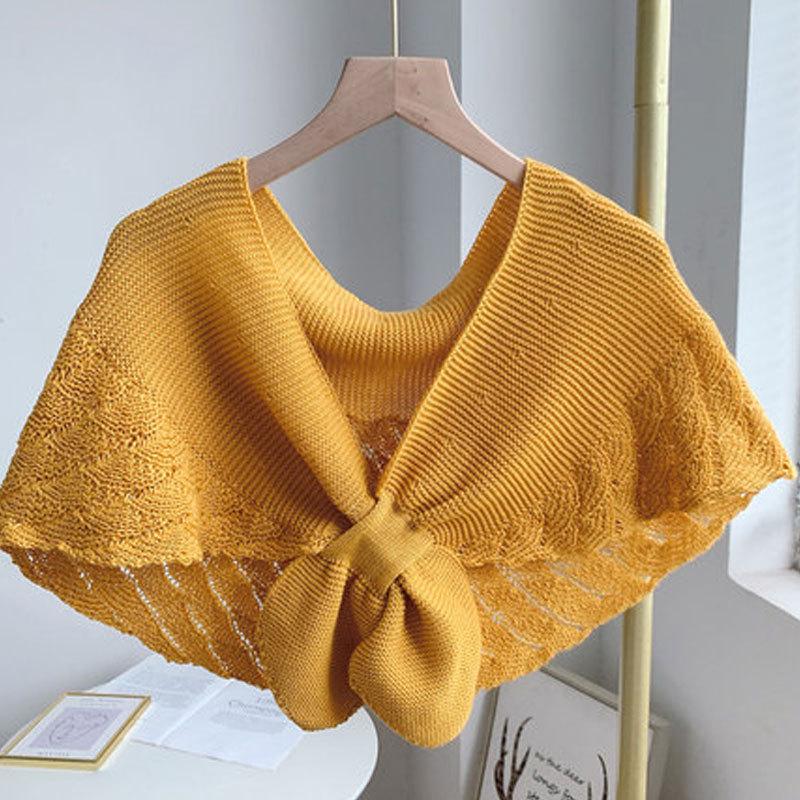 Women's Knitted Korean Cloak: Versatile Office Scarf & Shawl