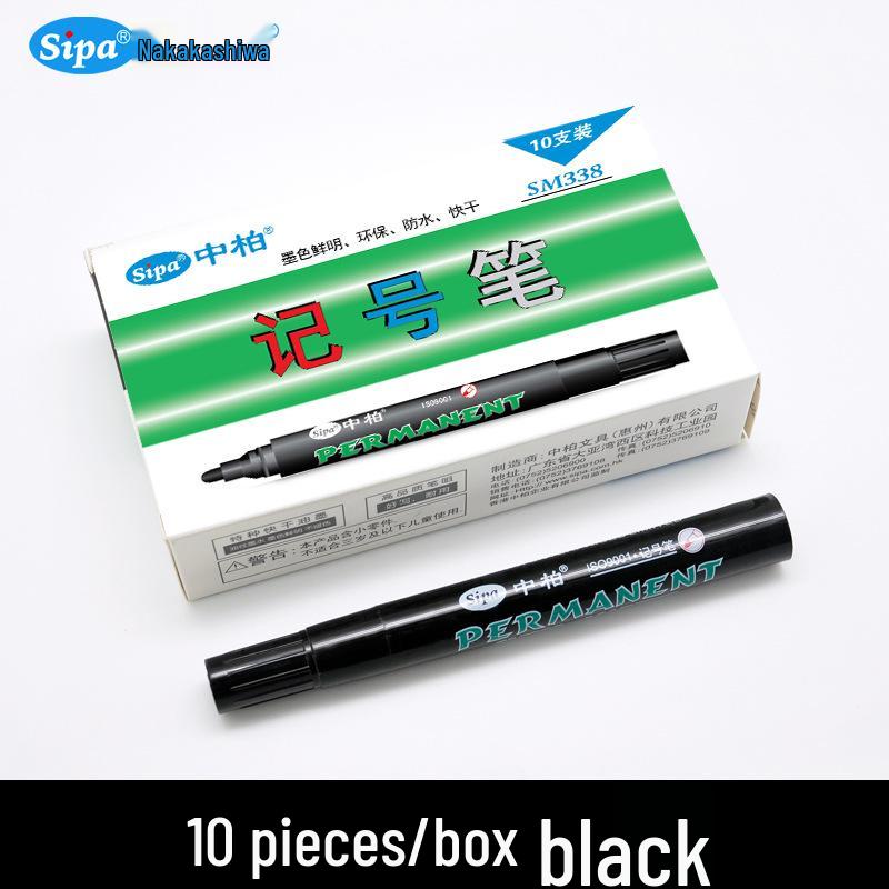 Zhongbo SM338 Oil-Based Black Marker Pen, 3.0mm Thick, Large Tip чёрный