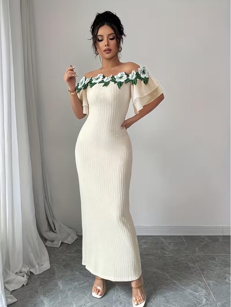European & American Chic Floral Dress: Unique French-Inspired Summer Design for Women S абрикосовый света