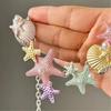 Adjustable Necklace With Starfish Shell Pearls Charm Alloy For Vacation And Parties