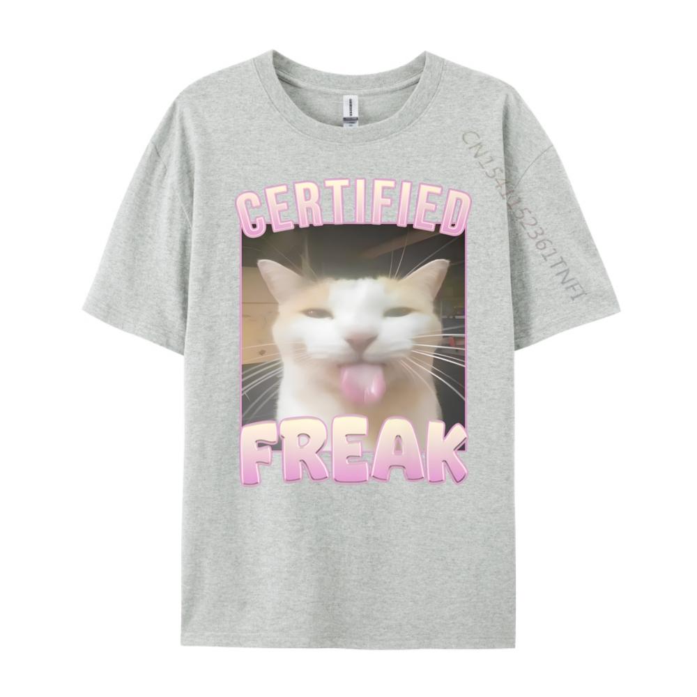 Certified Freak Cat Meme Mens Clothing Free Shipping Clothes Tee Shirt
