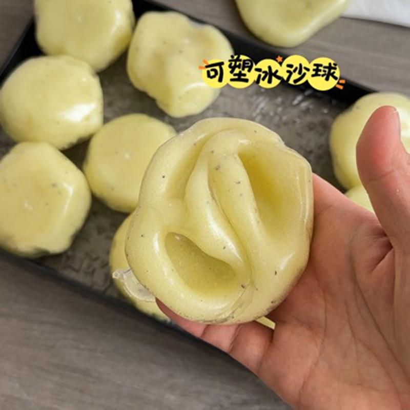 Squishy Realistic Mashed Potato Stress Relief Ball Textured Crinkle Sound Stress Relief Squeeze Toys Sensory Fidget Toys Adults