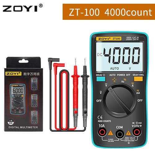 ZOYI Digital Multimeter ZT-98/100/101/102/102A Auto Ranging 6000 counts AC/DC Ammeter Voltmeter Ohm Hz Ture RMS tester Portable