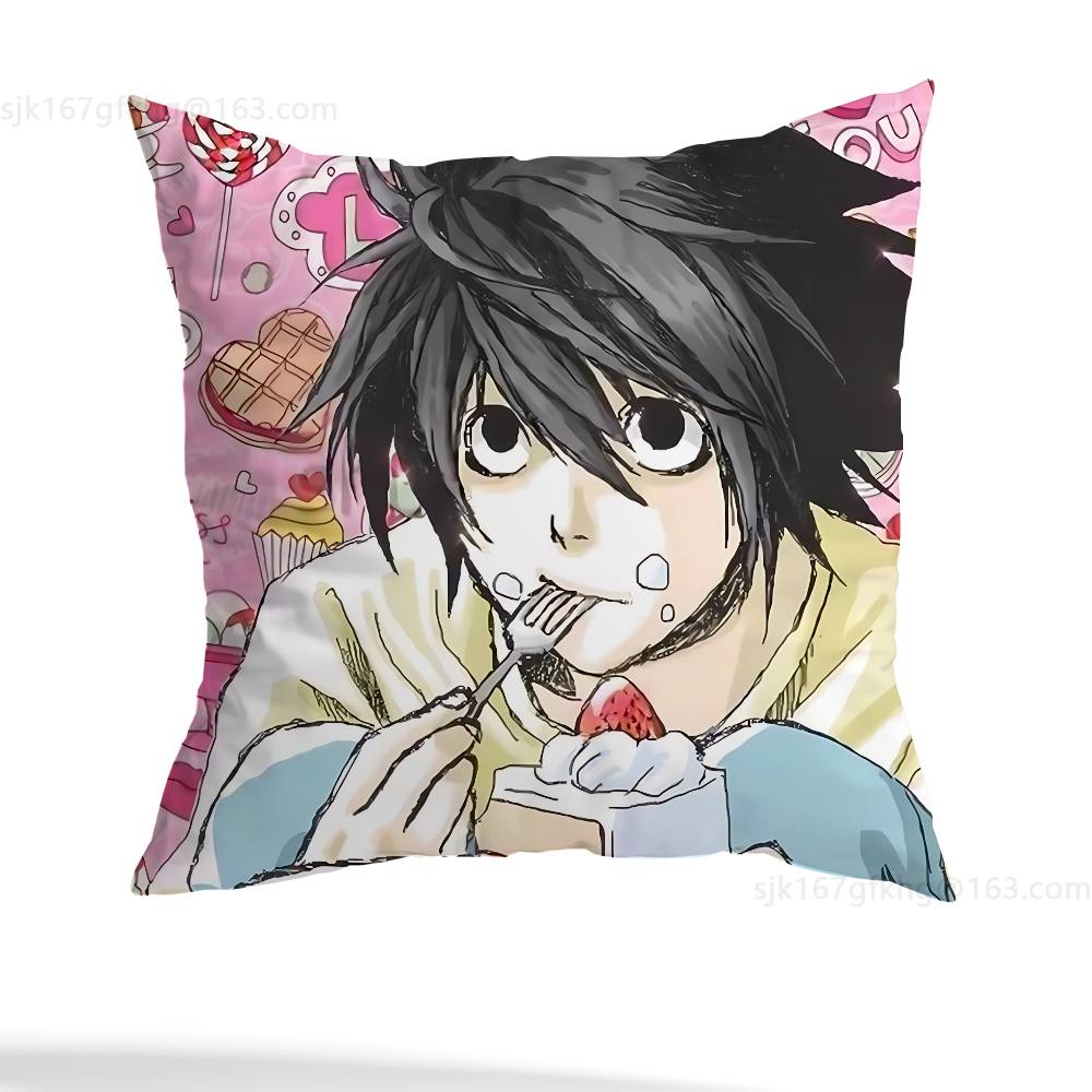 Anime D-Death Note Kissenbezug Sofa Wohnzimmer Schlafzimmer Kopfteil Rückenlehne Kissen Quadratisches Kissen Nickerchenzeit