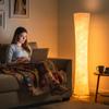 Floor Lamp with Paper Shade, Foot Switch, 3 Brightness Levels, White