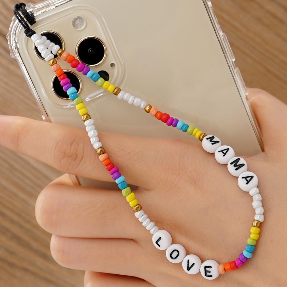 2 Lanières Perles Pour Téléphone - Bracelet Charm Avec Fleurs, Pratique Et Décoratif Pour Femmes