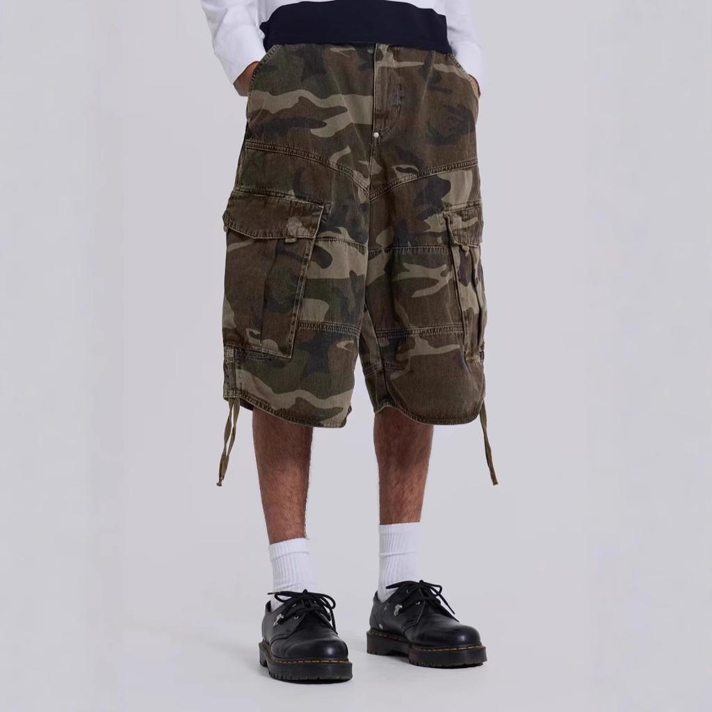 Unisex Camouflage Multi Pocket Cargo Pants Loose Casual Shorts Women Men Pants