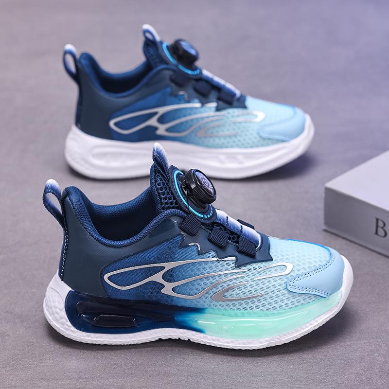 Boys' Sports Shoes 2025 Summer New Single-mesh Hollow Primary School Children's Shoes Boys Soft-soled Breathable Running Shoes