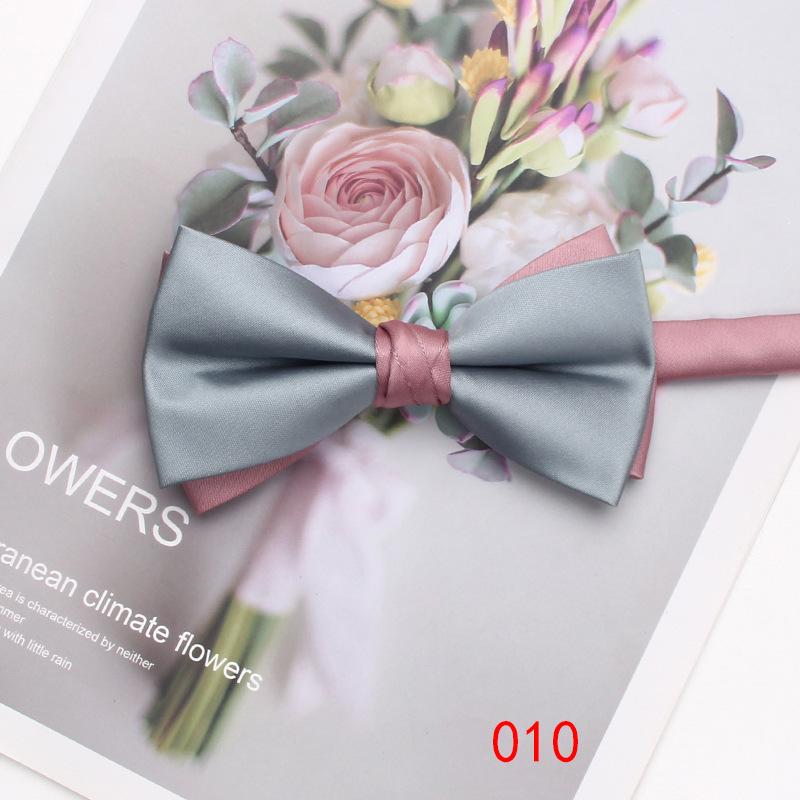 Solid Color Matching Double-Layer Bow Tie Men'S Business British Style Suit Accessories Wedding Bow Tie