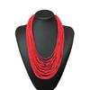 Bohemian Fashion Handmade Beaded Multi-layer Red Beaded Women's Necklaces Seaside Vacation Jewelry