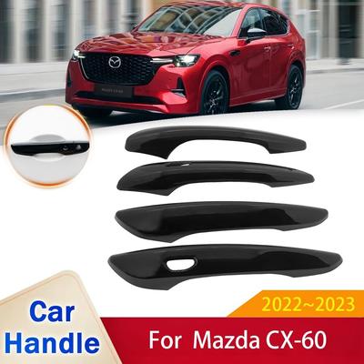 Glänzend schwarz Carbon Fiber Chrom Türgriff Abdeckung Aufkleber für Mazda CX60 CX 60 CX-60 KH Auto Externe Stil Zubehör