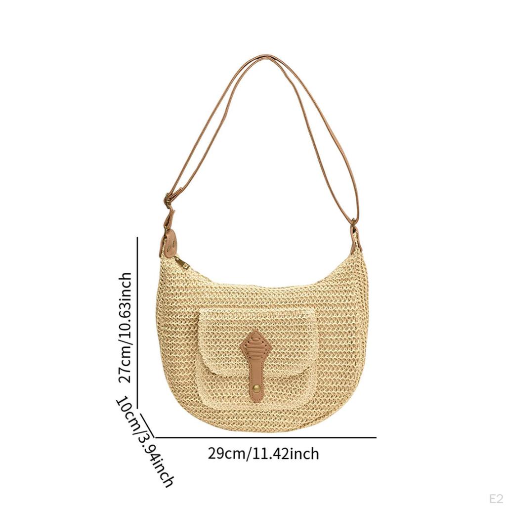 Handgewebte Damen Schultertasche Böhmische Strandhandtasche für Arbeit Party Urlaub